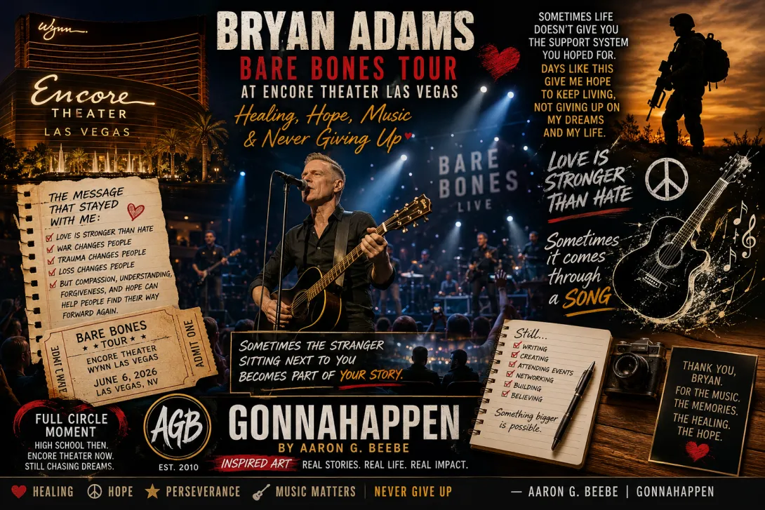 Bryan Adams Bare Bones Tour at Encore Theater Las Vegas: Healing, Hope, Music & Never Giving Up - Lasting Memories for Every one 